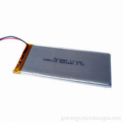 3.7V 5,600mAh Lithium-ion Polymer Battery 0950115, RoHS-marked